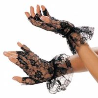 Кружевные перчатки без пальцев 