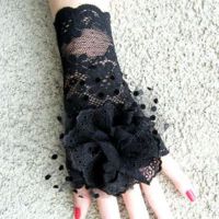 Кружевные перчатки без пальцев 6
