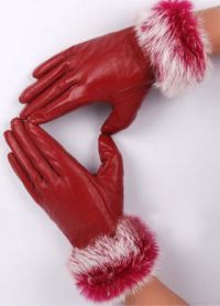 Женские зимние кожаные перчатки 2