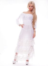 Белое платье в пол 8