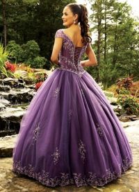 Фиолетовое свадебное платье 3