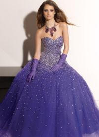 Фиолетовое свадебное платье 5