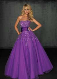 Фиолетовое свадебное платье 6