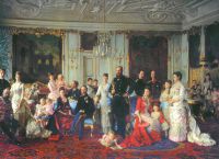 Картина с изображением короля Кристиана IX и его семьи в одном из залов дворца