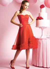 короткие красные свадебные платья3