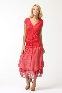 Красная длинная юбка 3