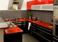 Красно черная кухня 3