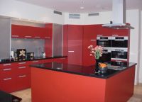 Красно черная кухня 7