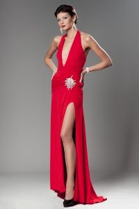 Красное платье в пол 8