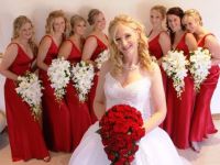 красное платье для подружки невесты 1