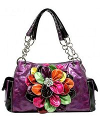 Лаковая сумка с цветами 4