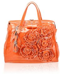 Лаковая сумка с цветами 6