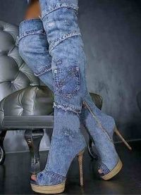 обувь из джинсовой ткани6