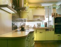 оливковый цвет в интерьере кухни1