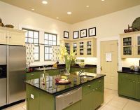 оливковый цвет в интерьере кухни3