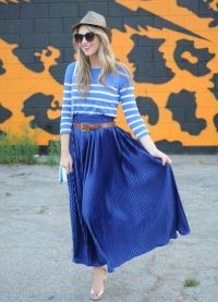 синяя длинная юбка 4