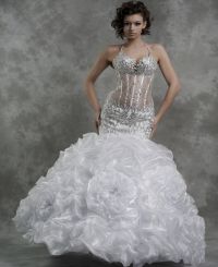 свадебное платье с прозрачным корсетом 2