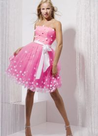 свадебное платье с розовым бантом 3