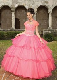 свадебное платье с розовым бантом 4