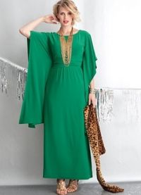 зеленое платье и аксессуары 6