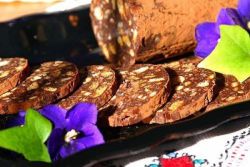Колбаска из печенья и какао со сгущенкой и маслом рецепт с фото