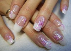 beautiful french nails with a pattern