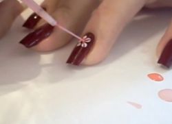 drawings on nails with a needle step by step 3