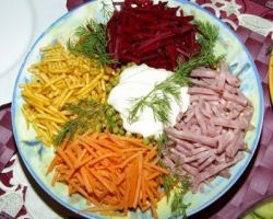 Овощной салат радуга