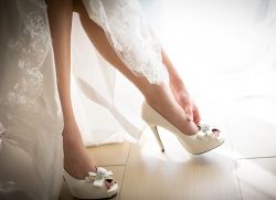 Свадебные туфли на высоком каблуке 