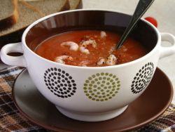 томатный суп-пюре с креветками