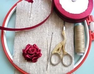 Вышивка лентами розы2