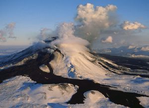 Вид на вулкан с воздуха