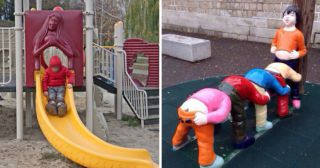 19 странных детских площадок