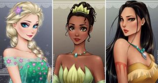 20 диснеевских принцесс, нарисованных в стиле аниме