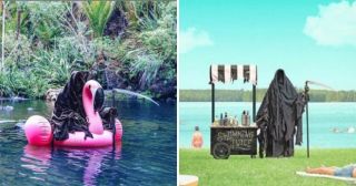 Спасательный креатив: новозеландская смерть с косой предлагает веселые способы утопиться! 