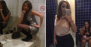 Девушки, селфи и туалет: 20 смешных фото о загадочной силе притяжения