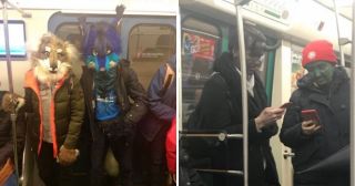 30 смешных фото из серии «Хотите впечатлений? Спуститесь в метро!»