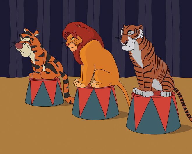 Гордых и свободолюбивых Тигру, Симбу и Шархана заставили б выступать в цирке