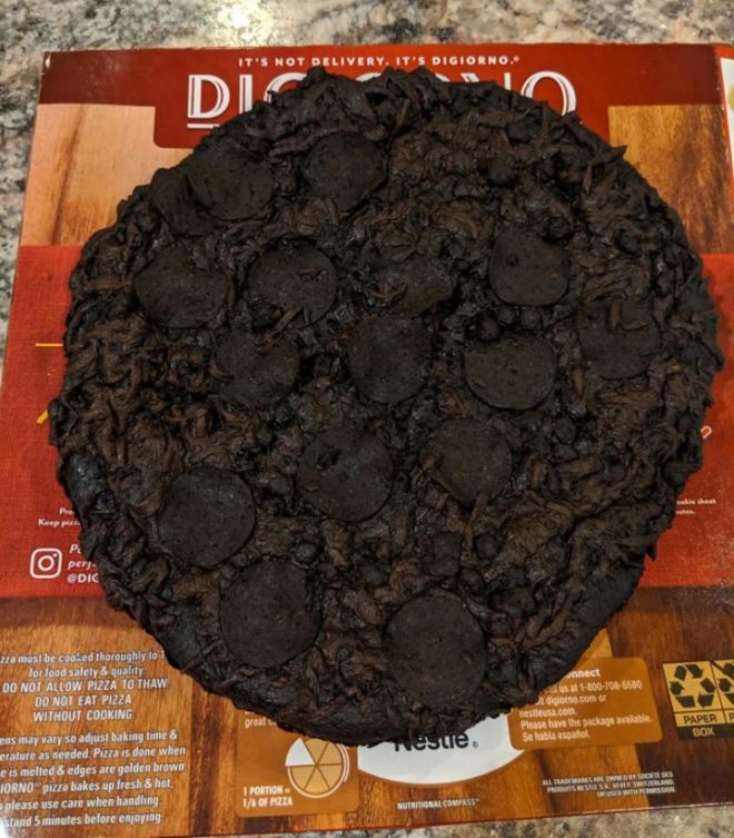 пицца сгорела