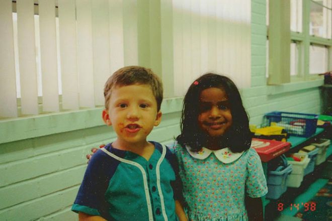 Мэтт Гродски и Лаура Шейл в детском саду