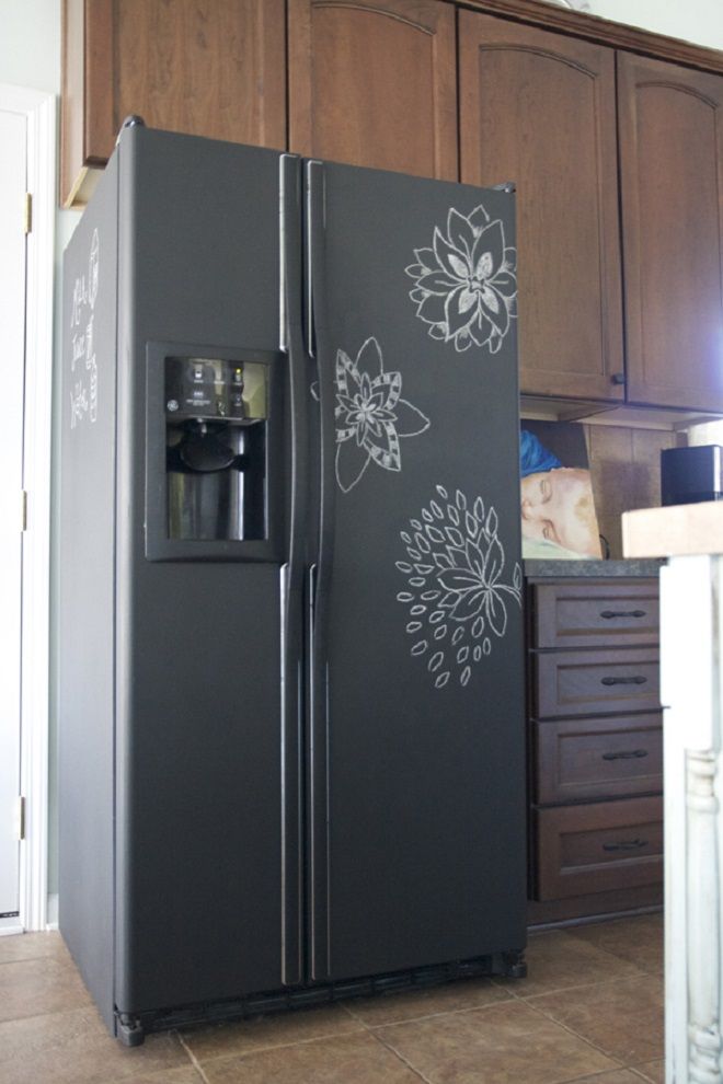 Холодильник в грифельной краске