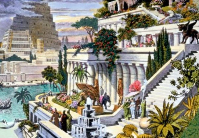Картинка висячих садов Семирамиды