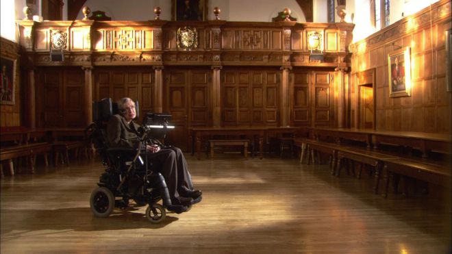 Стивен Хокинг в инвалидной коляске