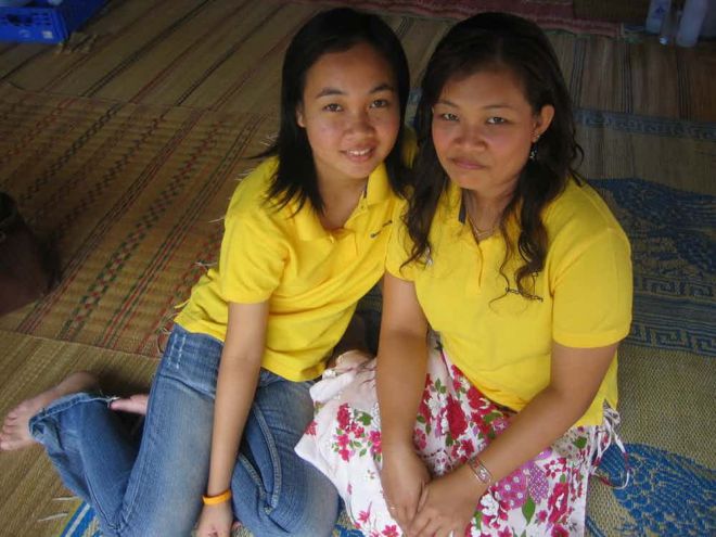 Девушки в желтых футболках