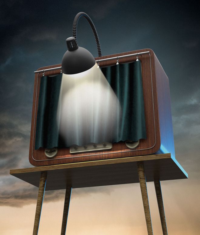 Лампа светит в телевизор