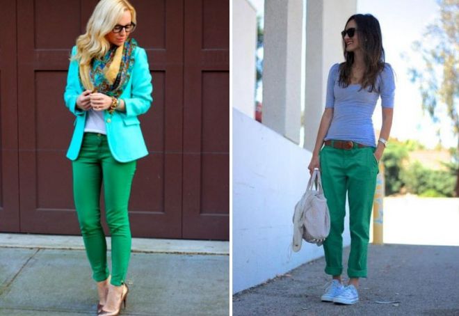 зеленые джинсы 9