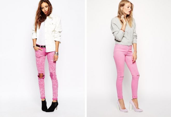 розовые джинсы 7
