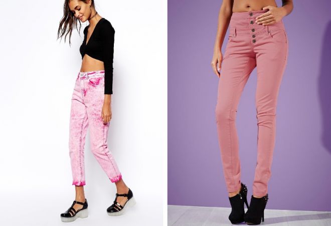 розовые джинсы 9
