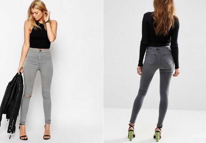 Серые джинсы женские с чем носить фото