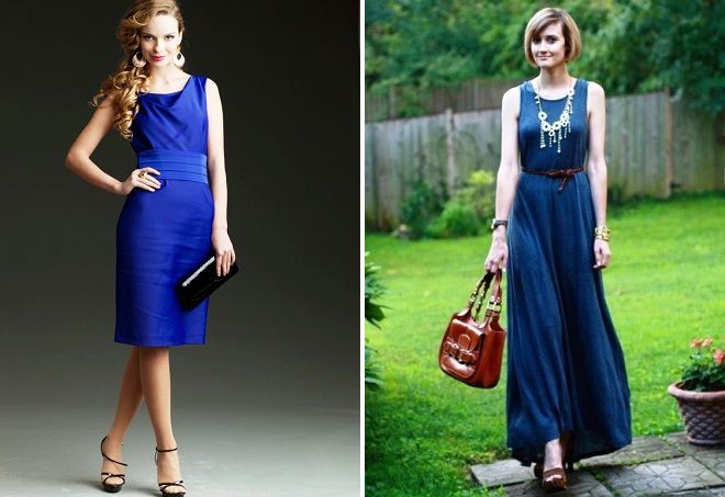 синее вечернее платье для девушки
